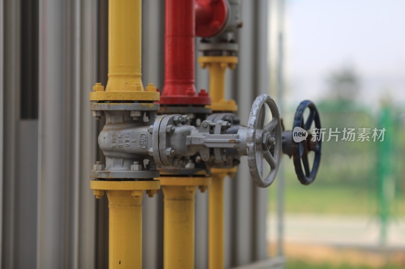 工业管道阀门特写