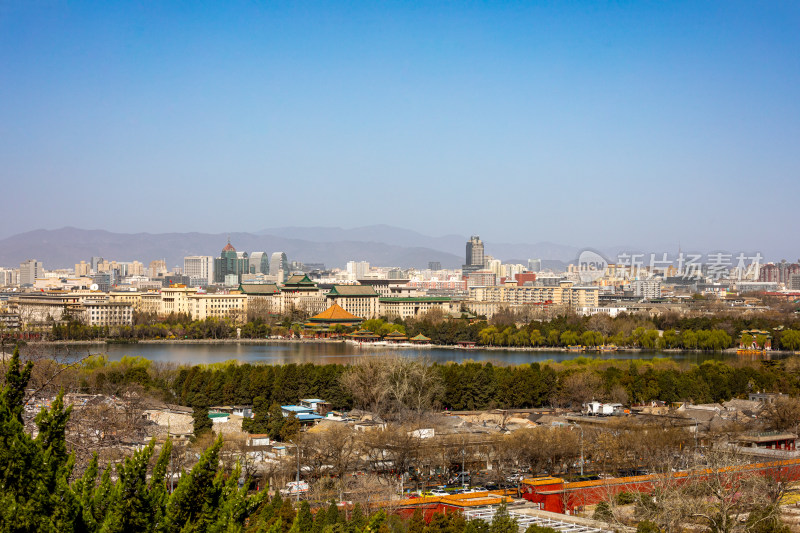 北京景山公园看北海公园后海公园城市景观