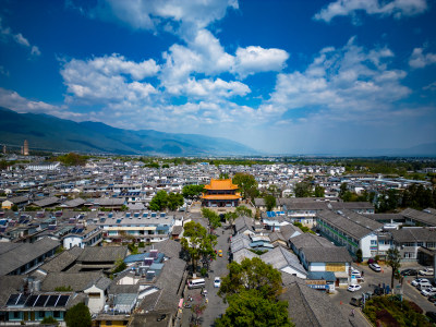 云南大理古城航拍图