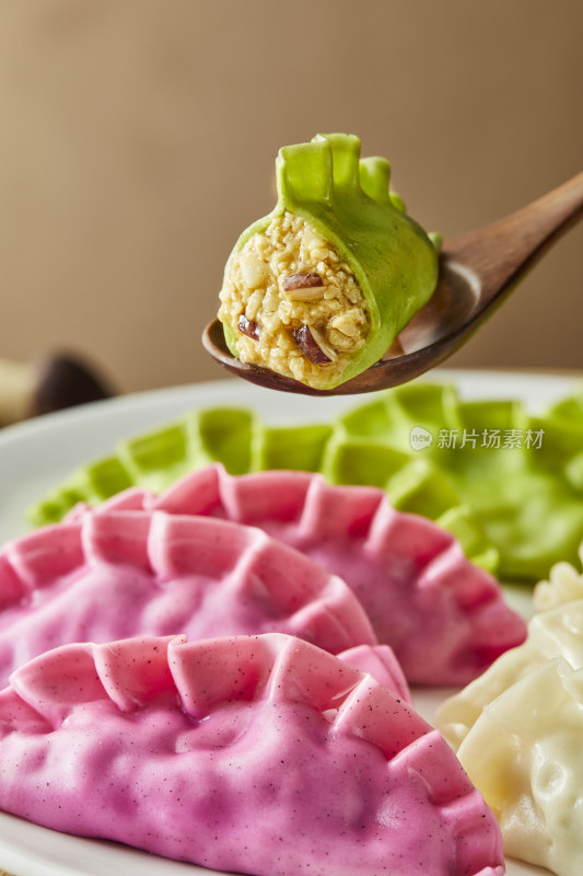 传统中餐美食 五彩水饺