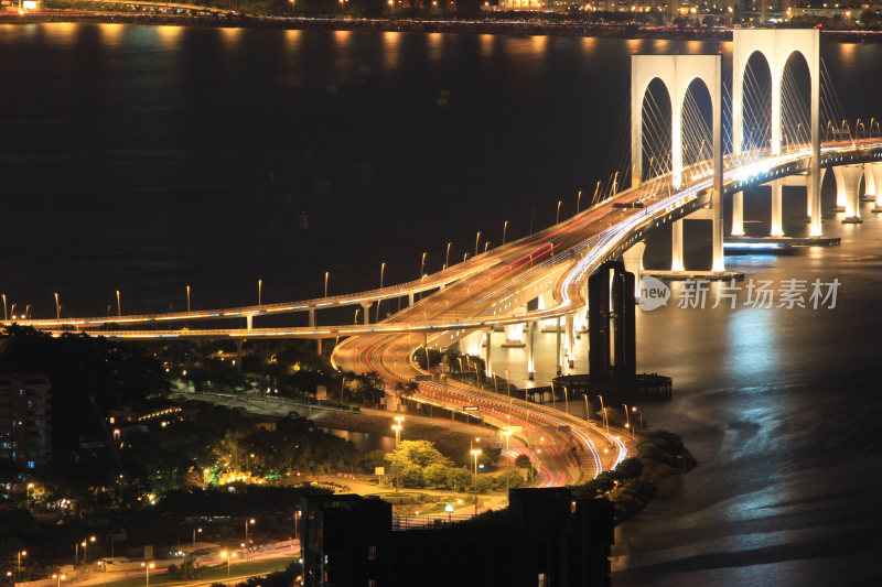 澳门跨海大桥夜景