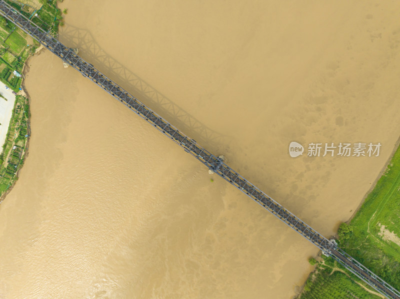 山东济南泺口黄河铁路桥航拍