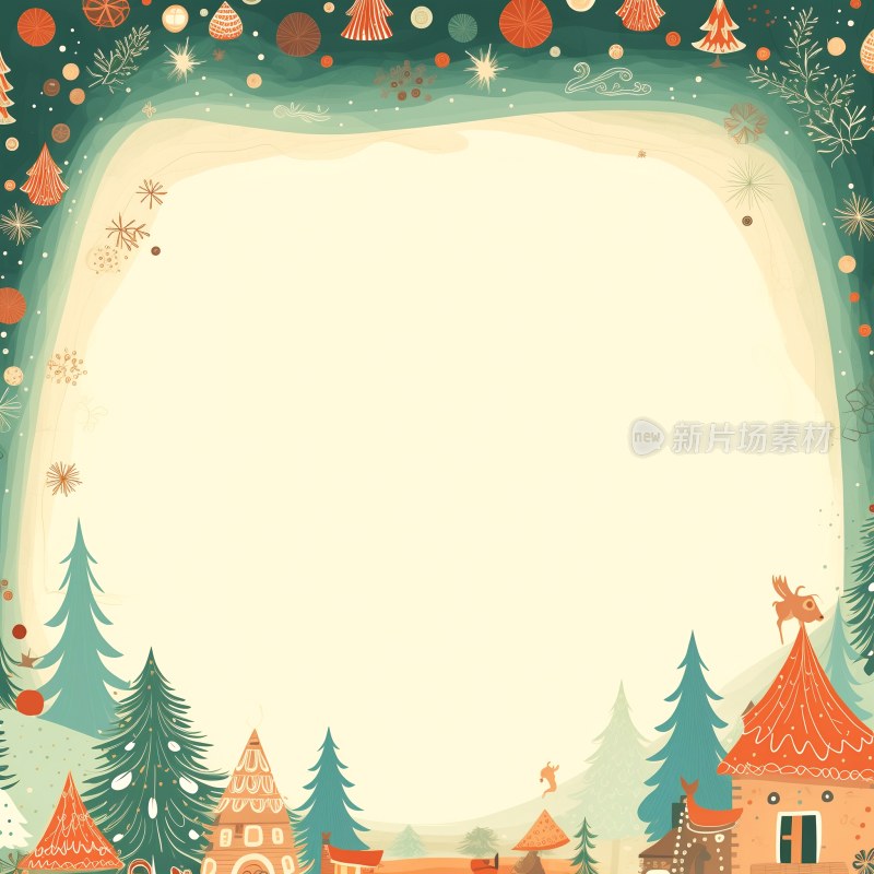 扁平风圣诞节装饰背景边框