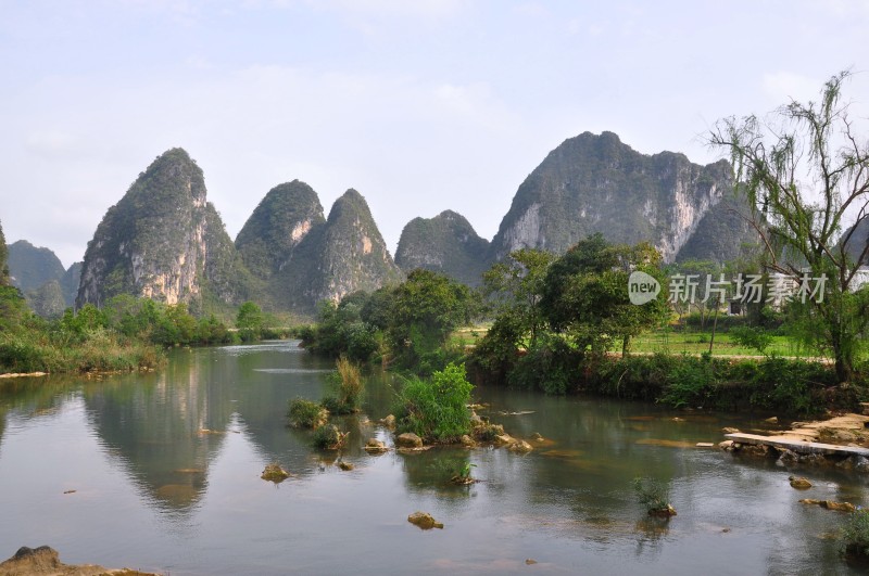 靖西旧州绝美山水倒影风景如画