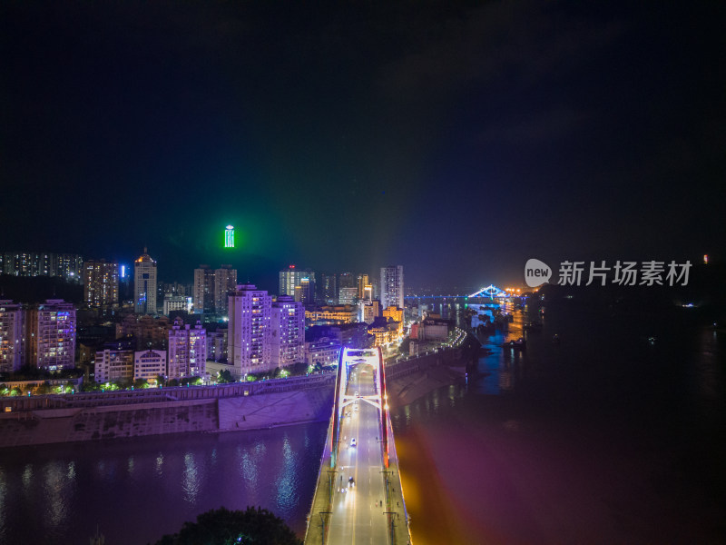 广西梧州鸳鸯大桥夜景