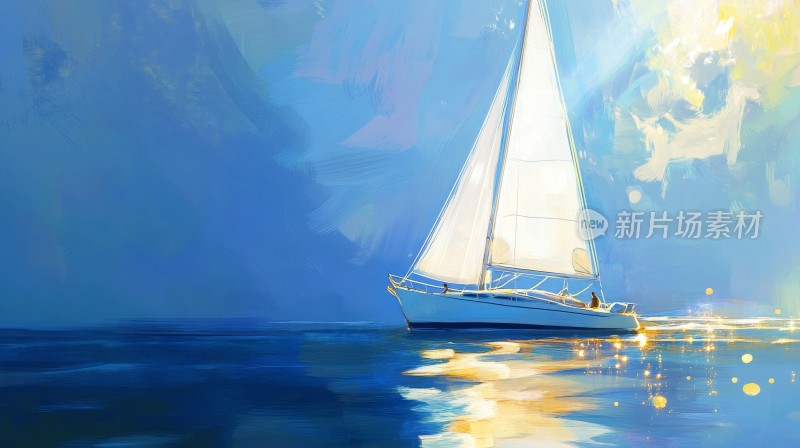 扬帆起航的帆船