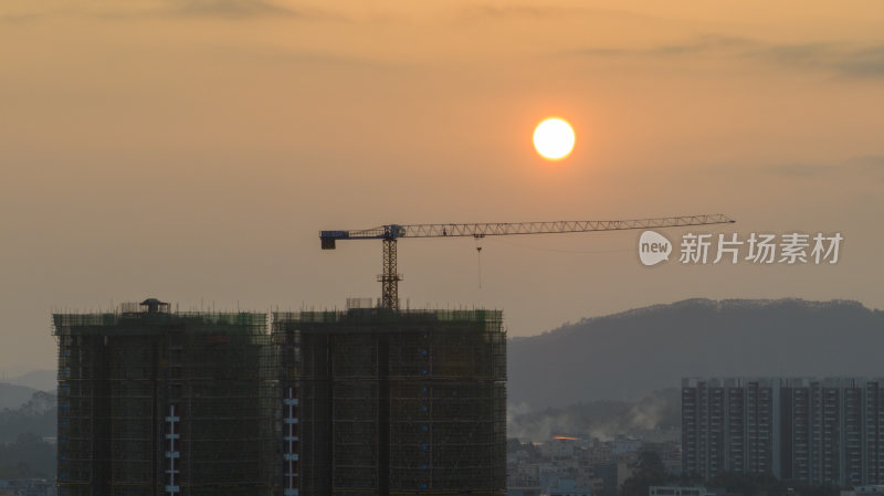 日出 城市日出 早上 太阳 建设