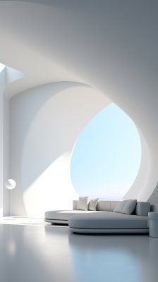 简约室内空间设计效果图图片-正版图片素材下载-新片场素材