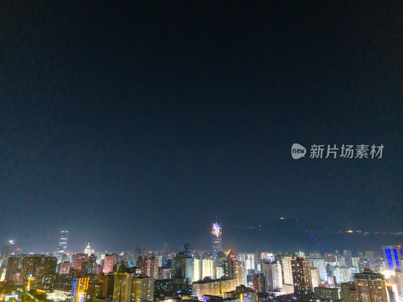 兰州城市夜景航拍图