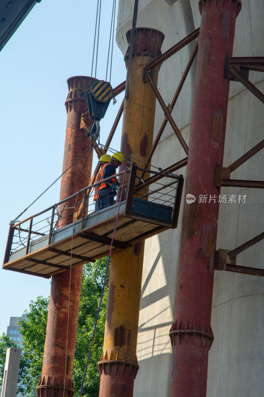 铁路立交桥正在城市中开工建设