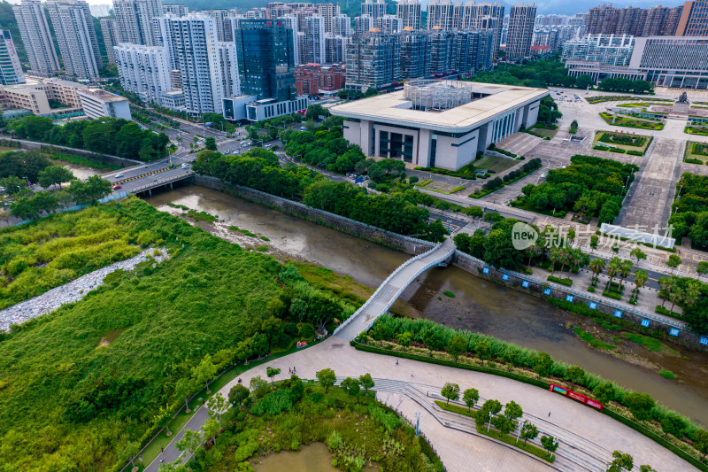 福建泉州市民广场航拍摄影图