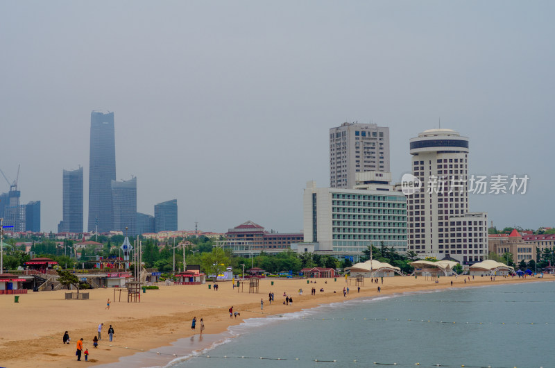 青岛第一海水浴场全景图