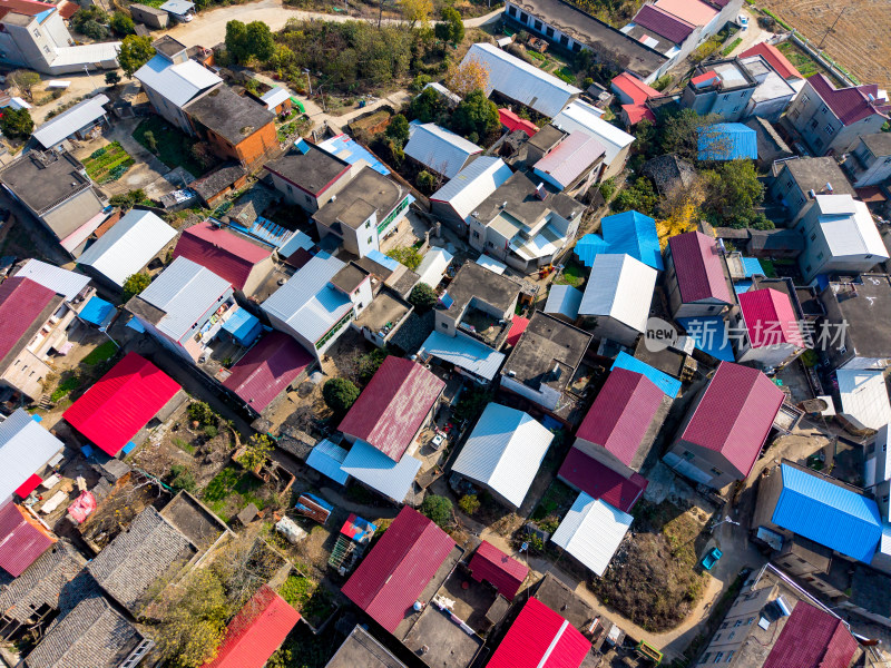 集中农村房屋建筑航拍图