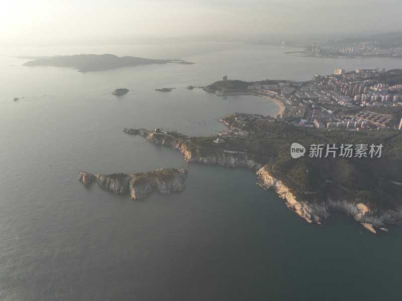 威海市猫头山环海路刘公岛山海城市风景