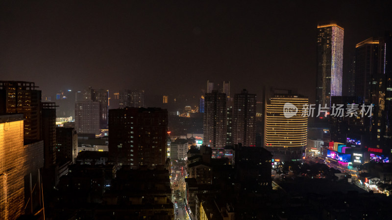 湖南长沙城市夜景灯光摄影图