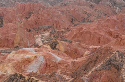 甘肃张掖七彩丹霞旅游景区多彩地质自然风光