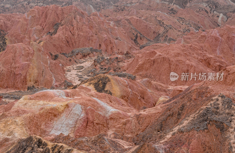 甘肃张掖七彩丹霞旅游景区多彩地质自然风光