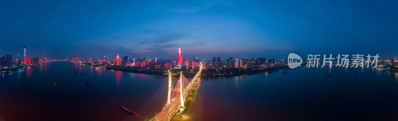 武汉长江两岸航拍全景图