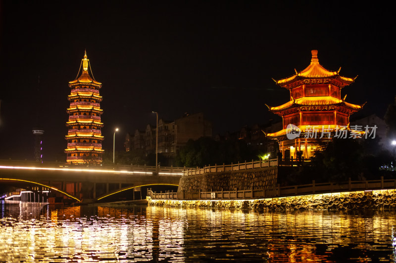 江苏泰州凤城河景区夜景