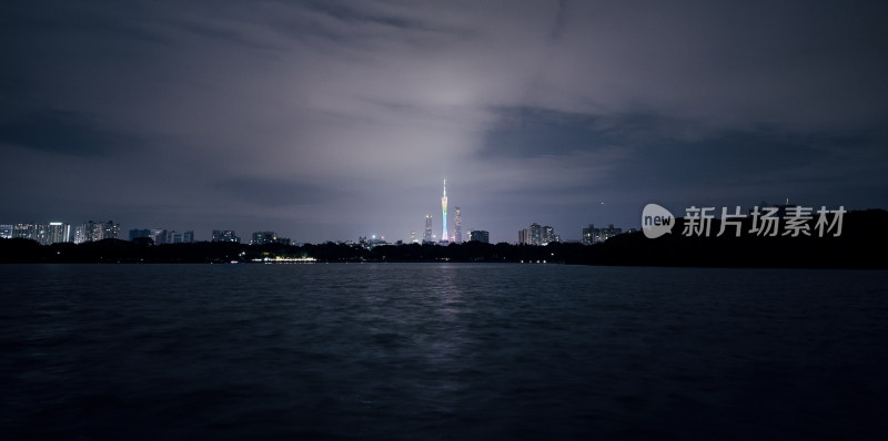 广州海珠湖湿地公园 广州海珠湖公园夜景