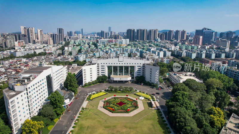 广东中山城市风光建筑航拍