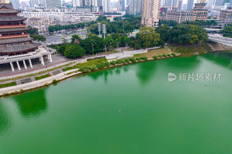 广西南宁城市风光高楼建筑航拍图