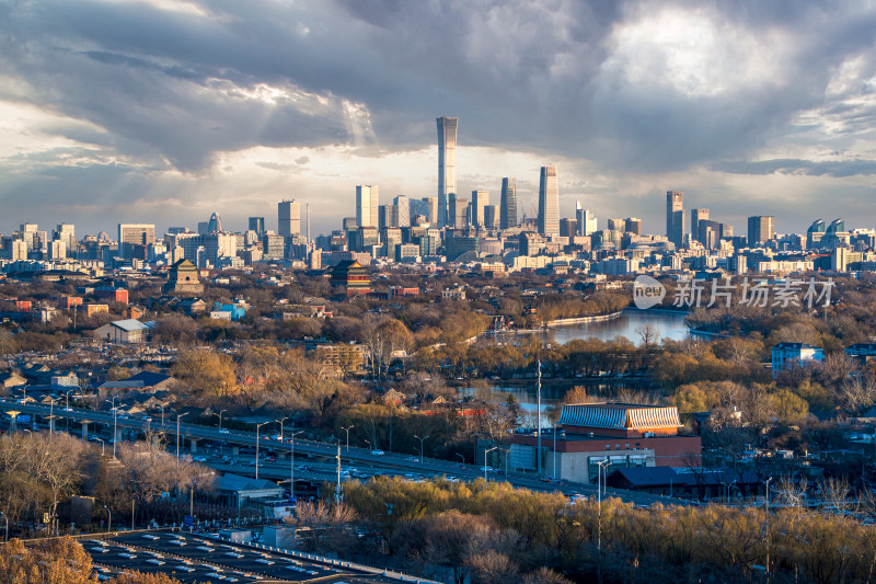 北京城市风光全景俯瞰图