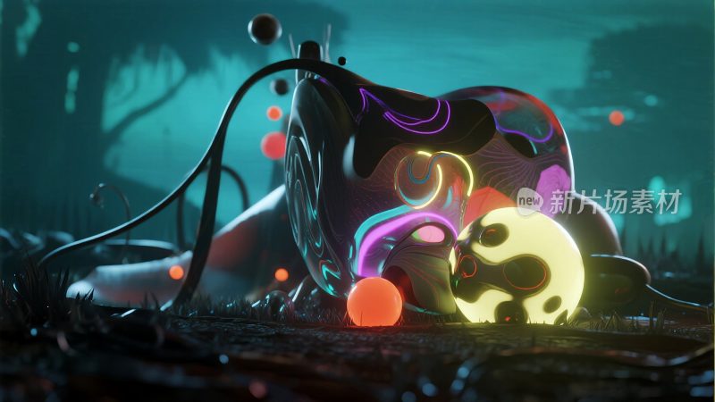 科幻风格抽象光影艺术场景