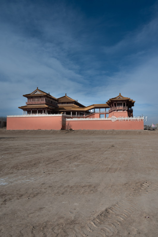 甘肃兰州新区长城影视基地的东方宫殿古建筑