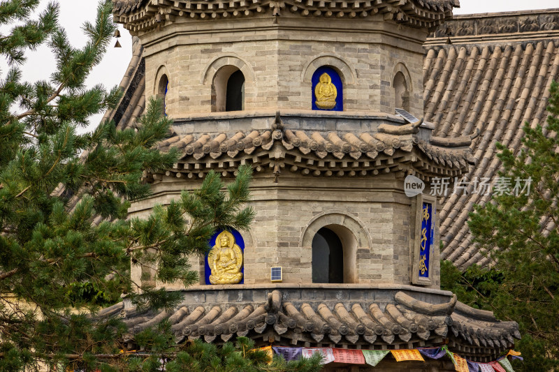 佛教居士林塔古塔寺院中国古代传统建筑