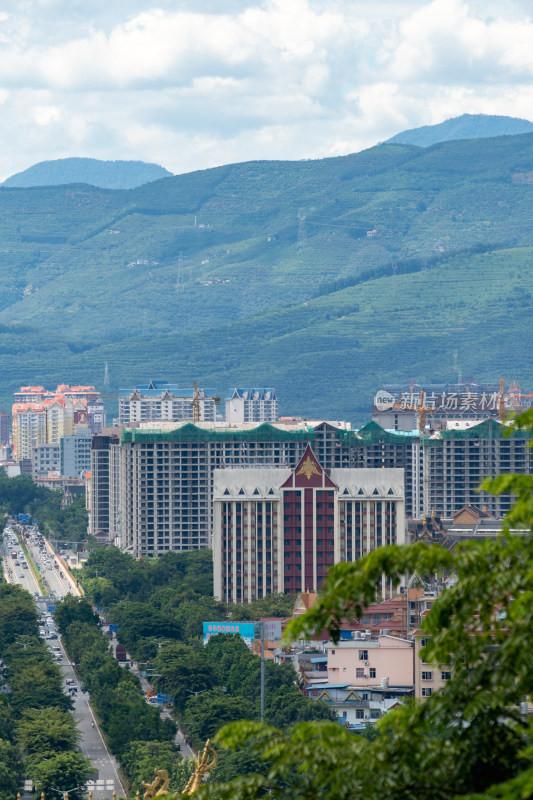 景洪市城市风光高视角