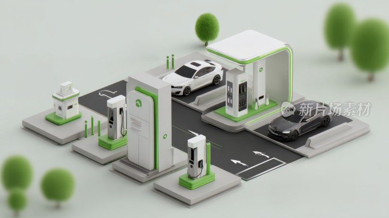 3d模型新能源汽车充电桩