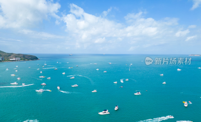 航拍国家海岸海南三亚亚龙湾海岸线