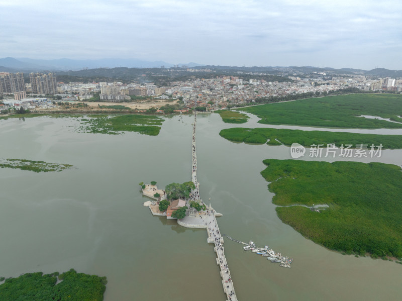 福建泉州洛阳桥万安桥泉州洛江区航拍