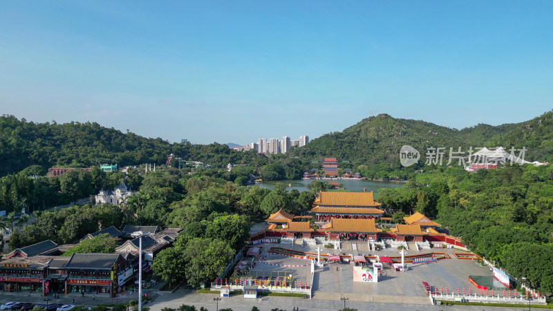 航拍广东珠海圆明新园