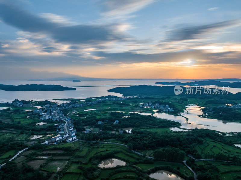 江西九江庐山鄱阳湖田园风光乡村风景航拍