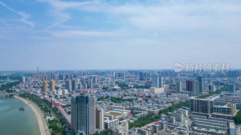 航拍河南周口城市建设周口风光