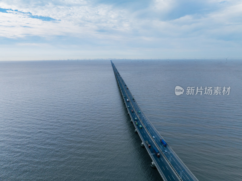 航拍上海东海大桥 跨海大桥 海上运输