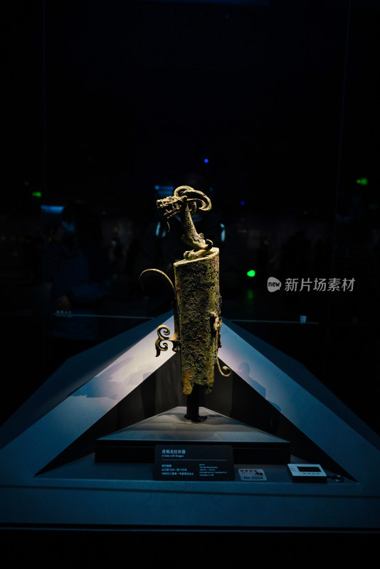 四川广汉三星堆博物馆青铜龙柱形器