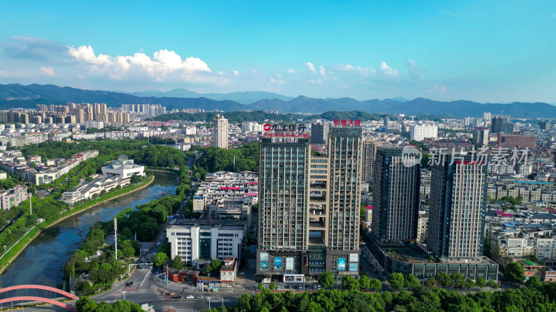 航拍江西萍乡城市天际线萍乡大景