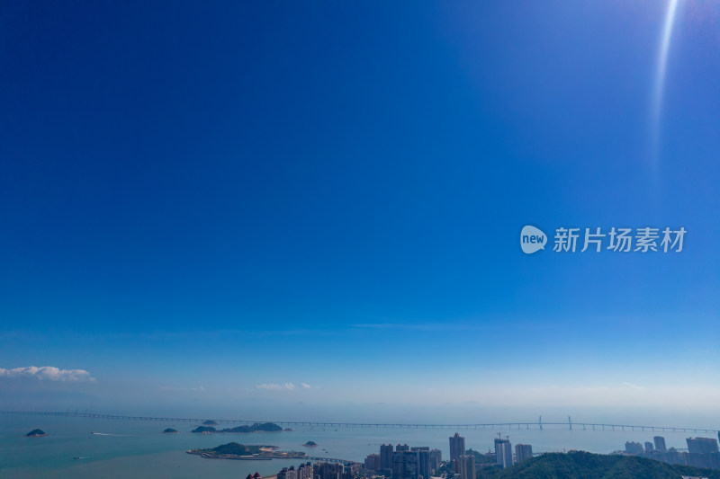 广东珠海沿海城市风光航拍摄影图