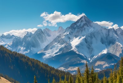 雪山高原草原森林风景