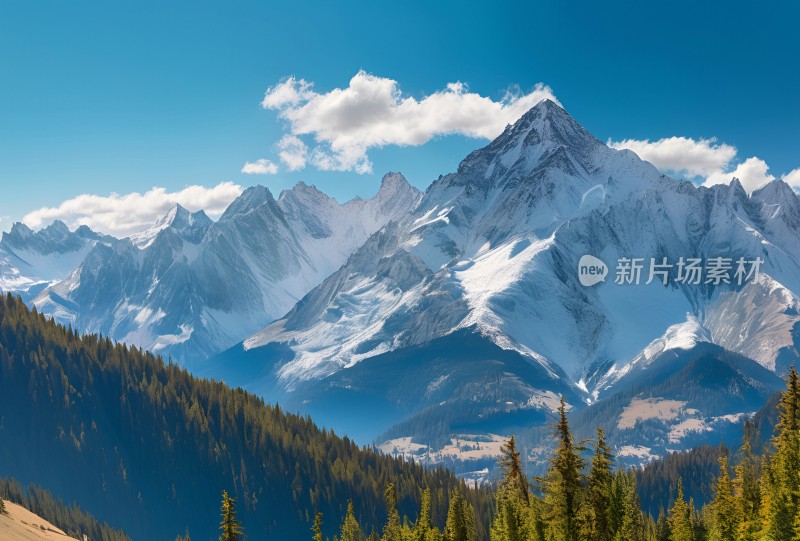 雪山高原草原森林风景