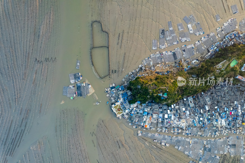 福建霞浦海岛海边滩涂日落晚霞自然风光