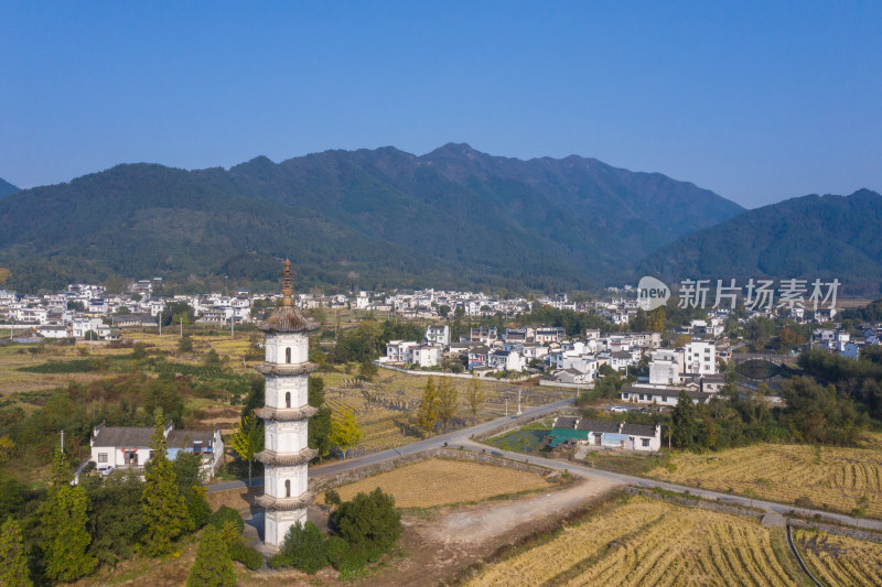 航拍黄山乡村风光