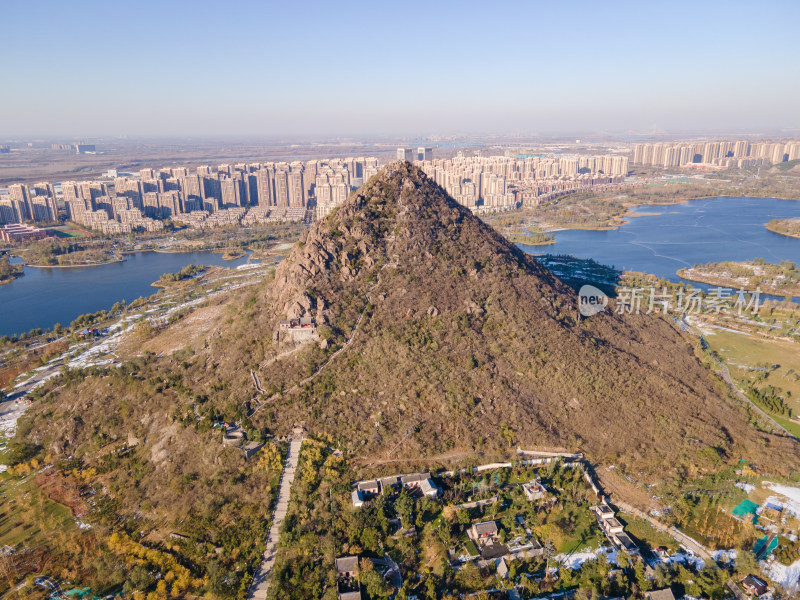 航拍山东济南华山湖景区