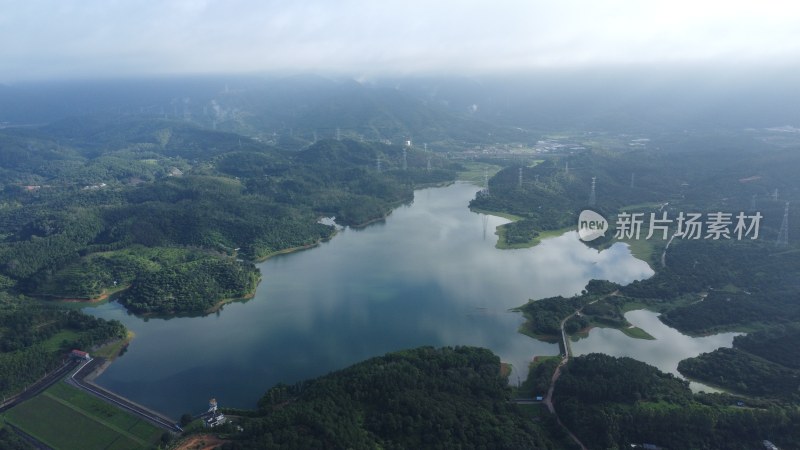 广东东莞：航拍清溪镇茅輋水库