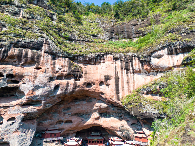 三明泰宁大金湖甘露寺航拍图