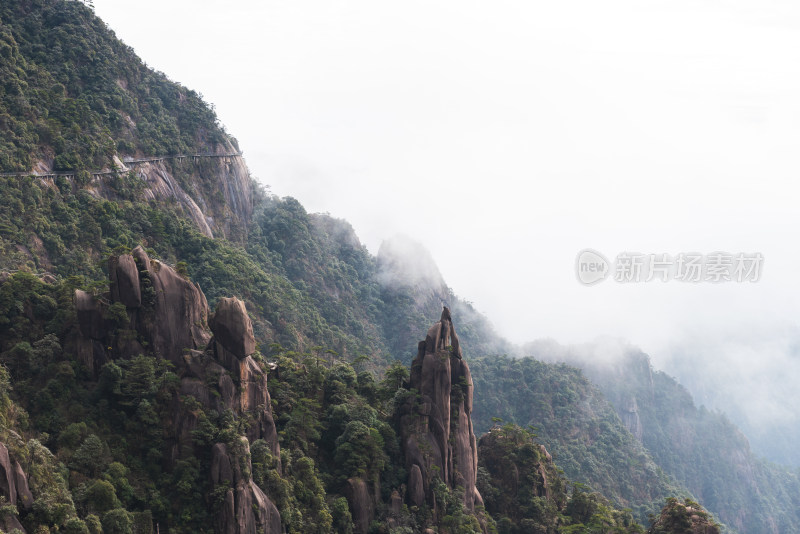 江西上饶三清山奇峰怪石自然风光