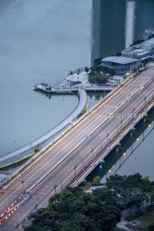 新加坡滨海湾金沙海滨奥林匹克蓝调夜景